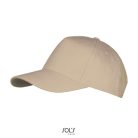 Uniszex pamut 5 paneles baseball sapka, SOL'S SO00594, Beige-U