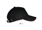 Uniszex pamut 5 paneles baseball sapka, SOL'S SO00594, Black/Red-U