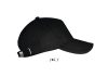 Uniszex pamut 5 paneles baseball sapka, SOL'S SO00594, Black-U