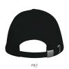 Uniszex pamut 5 paneles baseball sapka, SOL'S SO00594, Black-U