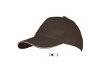 Uniszex pamut 5 paneles baseball sapka, SOL'S SO00594, Chocolate/Beige-U