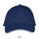 Uniszex pamut 5 paneles baseball sapka, SOL'S SO00594, French Navy/White-U