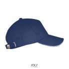 Uniszex pamut 5 paneles baseball sapka, SOL'S SO00594, French Navy/White-U