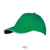 Uniszex pamut 5 paneles baseball sapka, SOL'S SO00594, Kelly Green/White-U