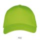 Uniszex pamut 5 paneles baseball sapka, SOL'S SO00594, Lime-U