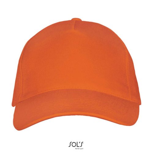 Uniszex pamut 5 paneles baseball sapka, SOL'S SO00594, Orange-U