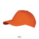 Uniszex pamut 5 paneles baseball sapka, SOL'S SO00594, Orange-U