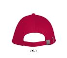 Uniszex pamut 5 paneles baseball sapka, SOL'S SO00594, Red/White-U