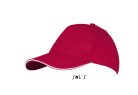 Uniszex pamut 5 paneles baseball sapka, SOL'S SO00594, Red/White-U