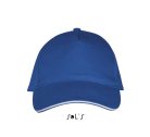 Uniszex pamut 5 paneles baseball sapka, SOL'S SO00594, Royal Blue/White-U