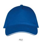 Uniszex pamut 5 paneles baseball sapka, SOL'S SO00594, Royal Blue/White-U