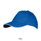 Uniszex pamut 5 paneles baseball sapka, SOL'S SO00594, Royal Blue/White-U