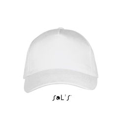   Uniszex pamut 5 paneles baseball sapka, SOL'S SO00594, White-U