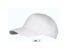 Uniszex pamut 5 paneles baseball sapka, SOL'S SO00594, White-U