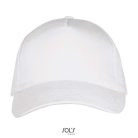 Uniszex pamut 5 paneles baseball sapka, SOL'S SO00594, White-U