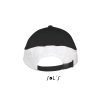 Uniszex fém csatos 5 paneles kétszínű baseball sapka, SOL'S SO00595, Black/White-U