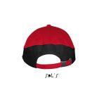 Uniszex fém csatos 5 paneles kétszínű baseball sapka, SOL'S SO00595, Red/Black-U