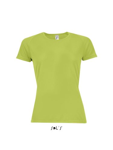 Női raglános rövid ujjú sport póló, SOL'S SO01159, Apple Green-2XL