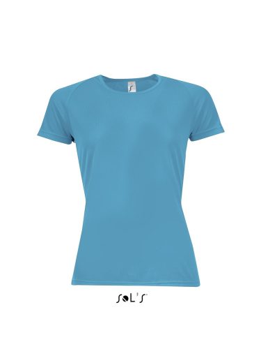 Női raglános rövid ujjú sport póló, SOL'S SO01159, Aqua-2XL