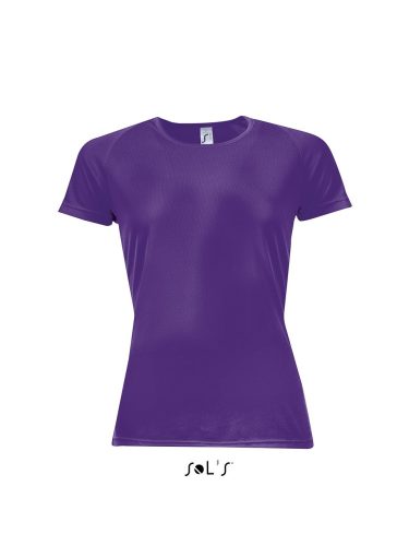 Női raglános rövid ujjú sport póló, SOL'S SO01159, Dark Purple-L