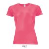 Női raglános rövid ujjú sport póló, SOL'S SO01159, Neon Coral-L