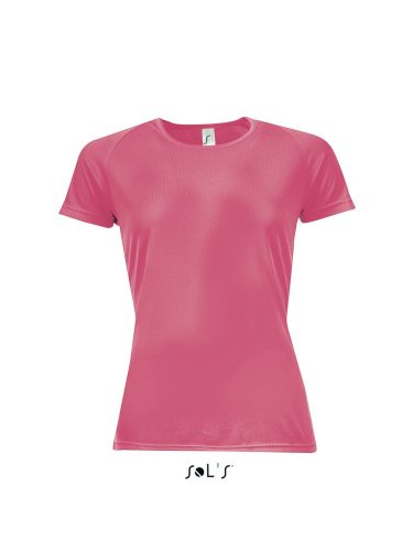 Női raglános rövid ujjú sport póló, SOL'S SO01159, Neon Coral-XL