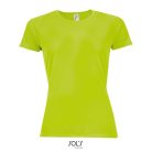 Női raglános rövid ujjú sport póló, SOL'S SO01159, Neon Green-2XL