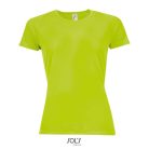 Női raglános rövid ujjú sport póló, SOL'S SO01159, Neon Green-M