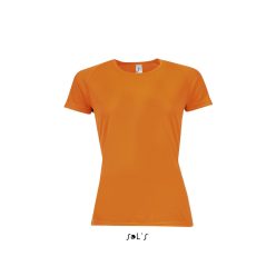   Női raglános rövid ujjú sport póló, SOL'S SO01159, Neon Orange-S