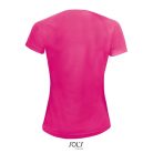 Női raglános rövid ujjú sport póló, SOL'S SO01159, Neon Pink 2-2XL