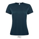 Női raglános rövid ujjú sport póló, SOL'S SO01159, Petroleum Blue-2XL