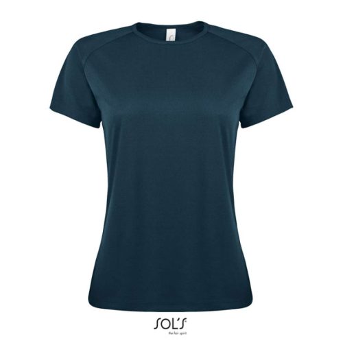 Női raglános rövid ujjú sport póló, SOL'S SO01159, Petroleum Blue-XS