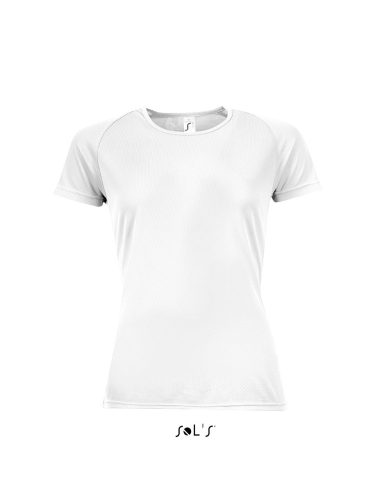 Női raglános rövid ujjú sport póló, SOL'S SO01159, White-2XL