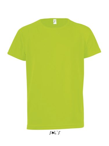 Gyerek SPORTY raglán ujjú kereknyakú sportpóló, SOL'S SO01166, Neon Green-12A