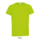 Gyerek SPORTY raglán ujjú kereknyakú sportpóló, SOL'S SO01166, Neon Green-12A