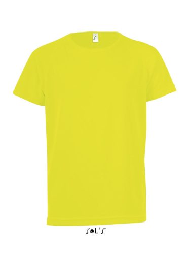 Gyerek SPORTY raglán ujjú kereknyakú sportpóló, SOL'S SO01166, Neon Yellow-10A