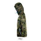 Uniszex kapucnis bélelt széldzseki, SOL'S SO01171, Camo/Royal blue-2XL