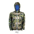 Uniszex kapucnis bélelt széldzseki, SOL'S SO01171, Camo/Royal blue-S