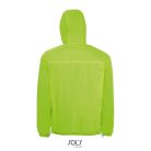 Uniszex kapucnis bélelt széldzseki, SOL'S SO01171, Neon Lime/Royal Blue-L