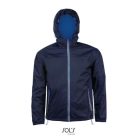 Uniszex kapucnis bélelt széldzseki, SOL'S SO01171, Navy/Royal Blue-L