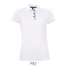 Női rövid ujjú galléros sport póló, SOL'S SO01179, White-2XL