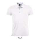 Férfi rövid ujjú galléros sport póló, SOL'S SO01180, White-2XL