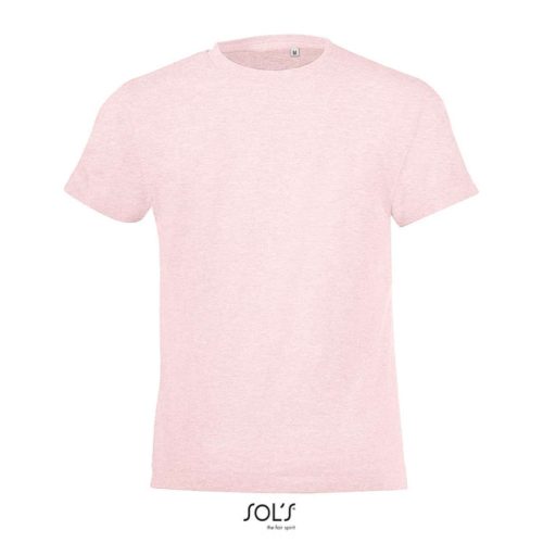 REGENT FIT gyerek rövid ujjú kereknyakú póló, SOL'S SO01183, Heather Pink-10A