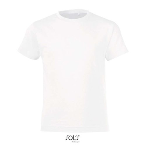 REGENT FIT gyerek rövid ujjú kereknyakú póló, SOL'S SO01183, White-4A