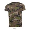 Férfi terepmintás rövid ujjú környakas pamut póló, SOL'S SO01188, Camo-2XL