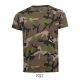 Férfi terepmintás rövid ujjú környakas pamut póló, SOL'S SO01188, Camo-2XL