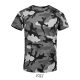 Férfi terepmintás rövid ujjú környakas pamut póló, SOL'S SO01188, Grey Camo-S