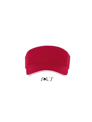 Uniszex napellenző, SOL'S SO01196, Red/White-U