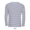 SO01402 SOL'S MARINE HOSSZÚ UJJÚ CSÍKOS PÓLÓ, White/Navy - L