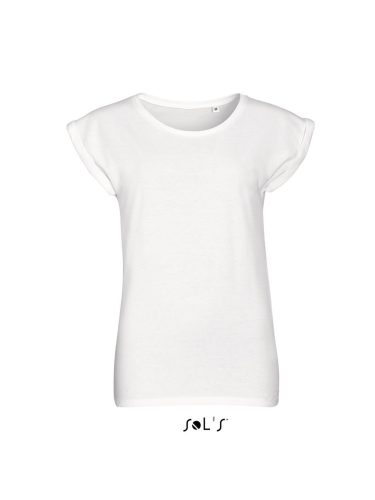 Női MELBA kereknyakú pamut póló, SOL'S SO01406, White-L